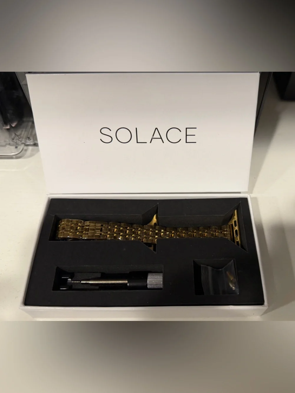 Gold Stainless Steel Link Band for Smartwatch - Compatible Wristband